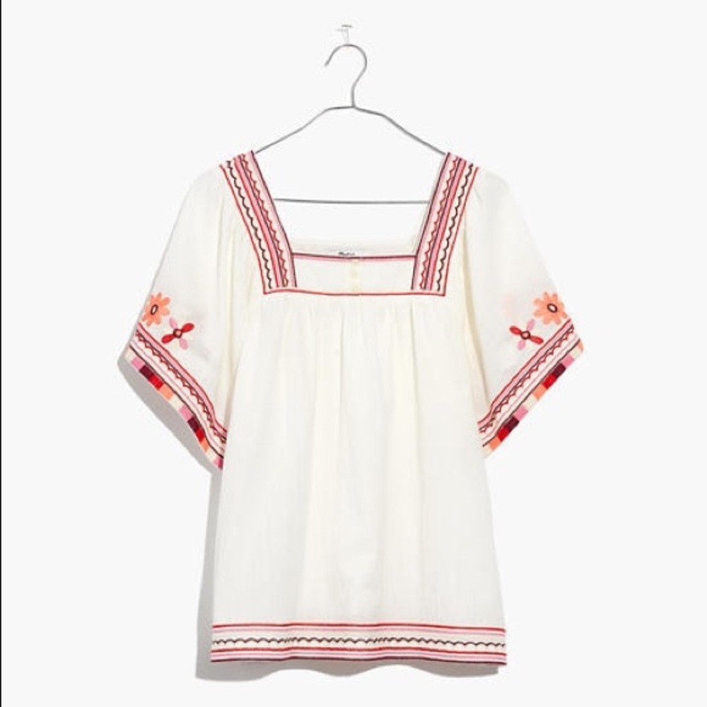 Madewell embroidered top